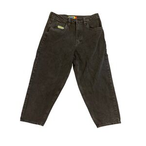 EMPYRE EasyNow Jeans Black Denim Relaxed Fit Waist 30 Embroidery Skater Y2K Punk